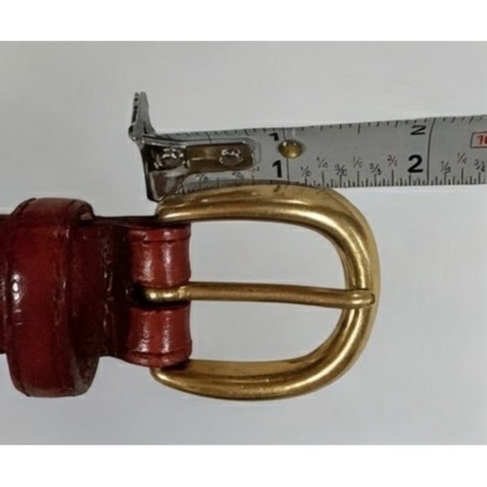 Brighton Braided Leather Belt Women Size 36 Brown Croc Embossed Boho Western - Picture 8 of 10